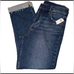 Gap Cheeky Straight Jeans Size 30/10T, High Rise, Button Fly, Raw Hem